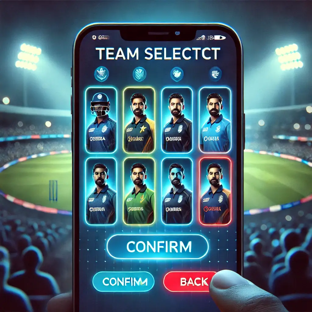 Cricket team selection screen